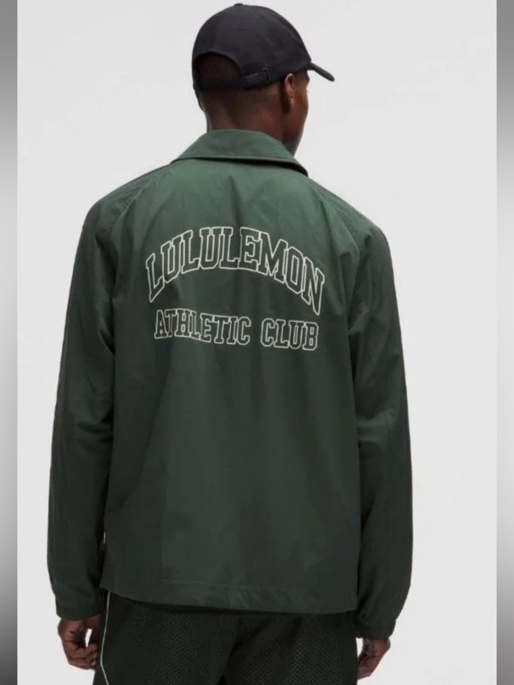 Lululemon Coaches Jacket Graphic Green Mens Small NWT Athletic Club varsity